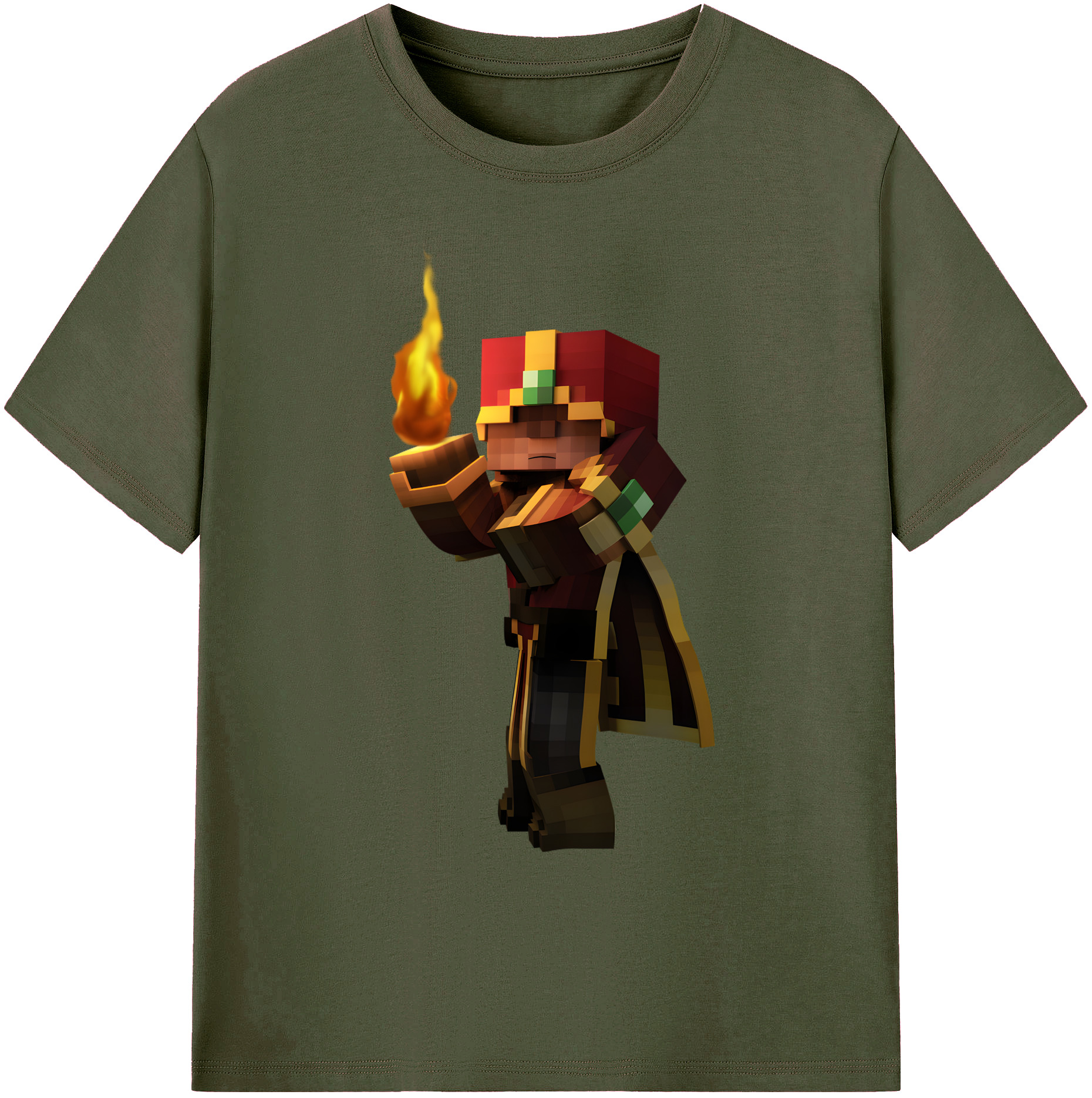 （画像用） マインクラフト ブロックの世界 Minecraft MC Block world 綿100％ メンズ半袖Tシャツ｜肌触りやわらか＆通気性